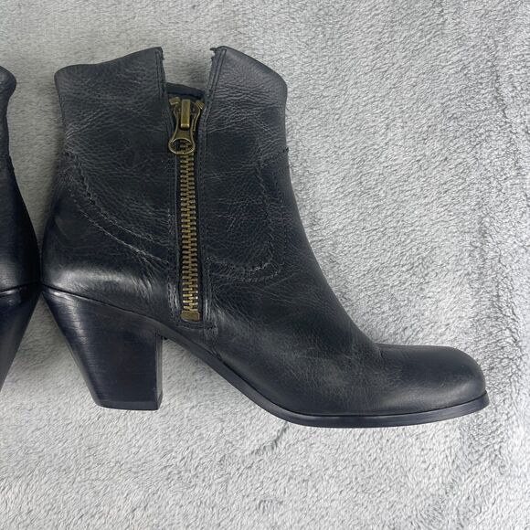 Sam Edelman Louie Womens US 8 M Bootie Black Fringe Leather Side Zip Ankle Boots - Picture 9 of 16